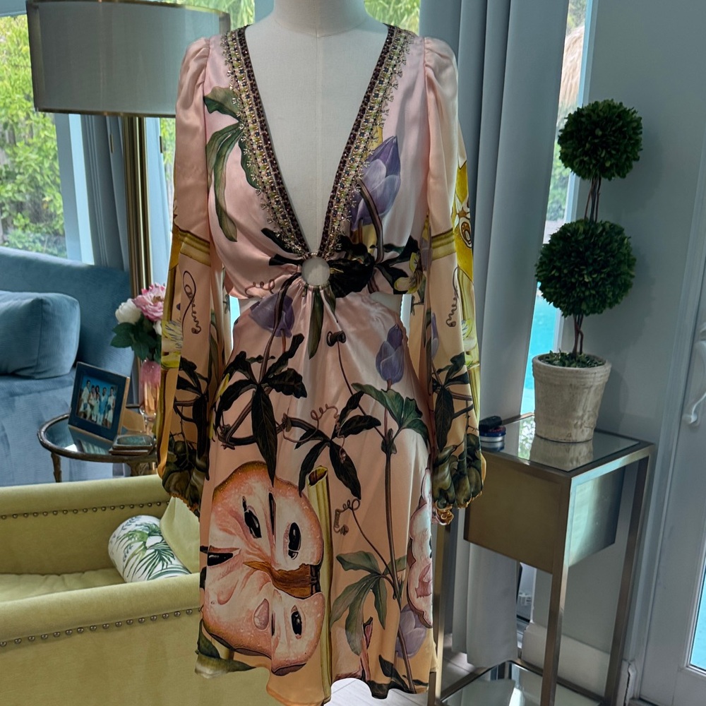 Camilla Pink and Yellow Backless Dress